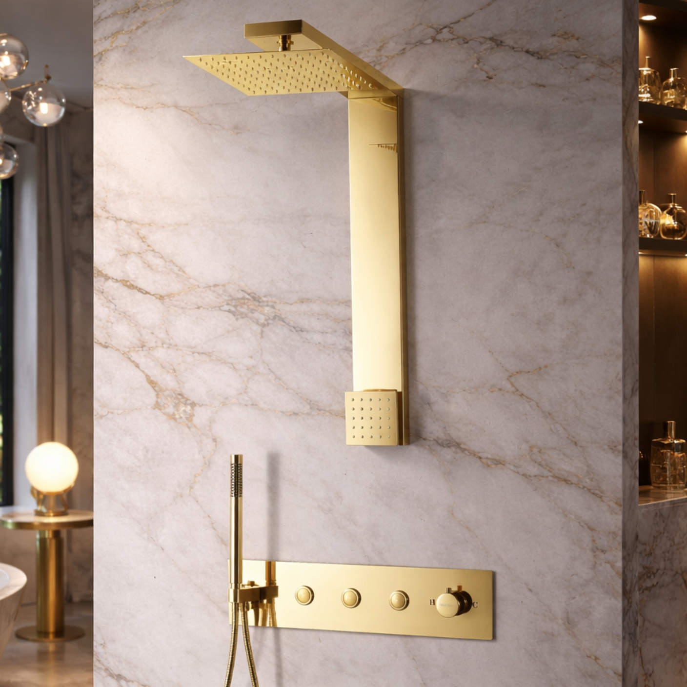 Concealed Shower Set - SS - Gold