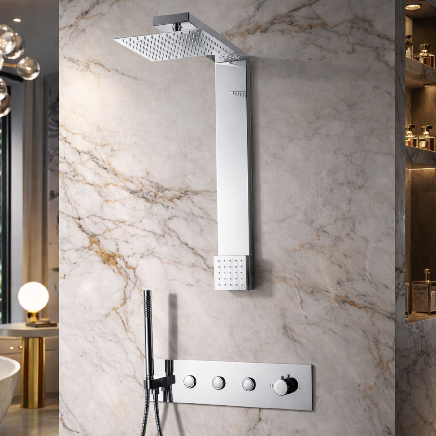 Concealed Shower Set - SS - Chrome