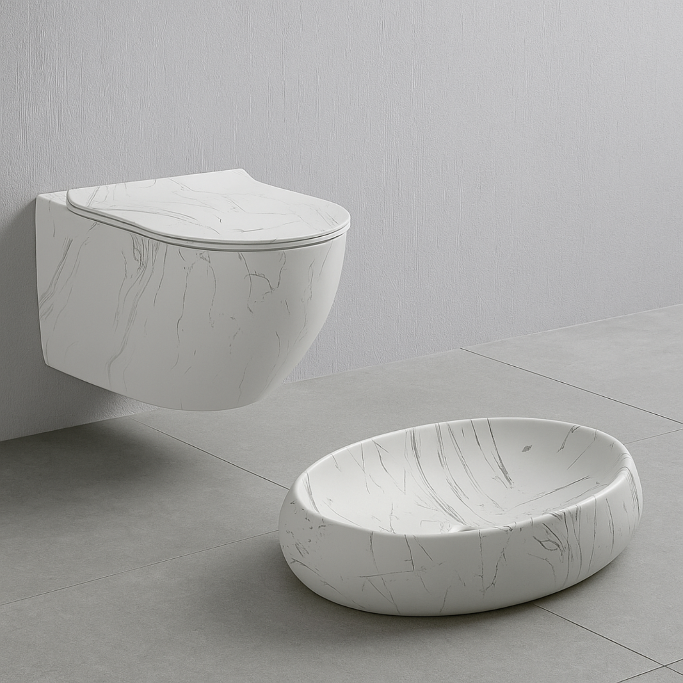 Designer Wall Hung WC Set - White