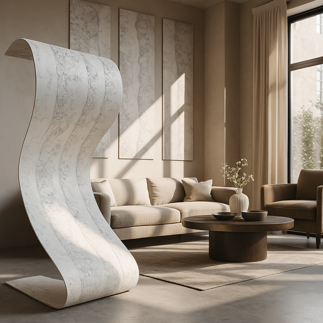 Rammed Earth - Flexible Stone - White