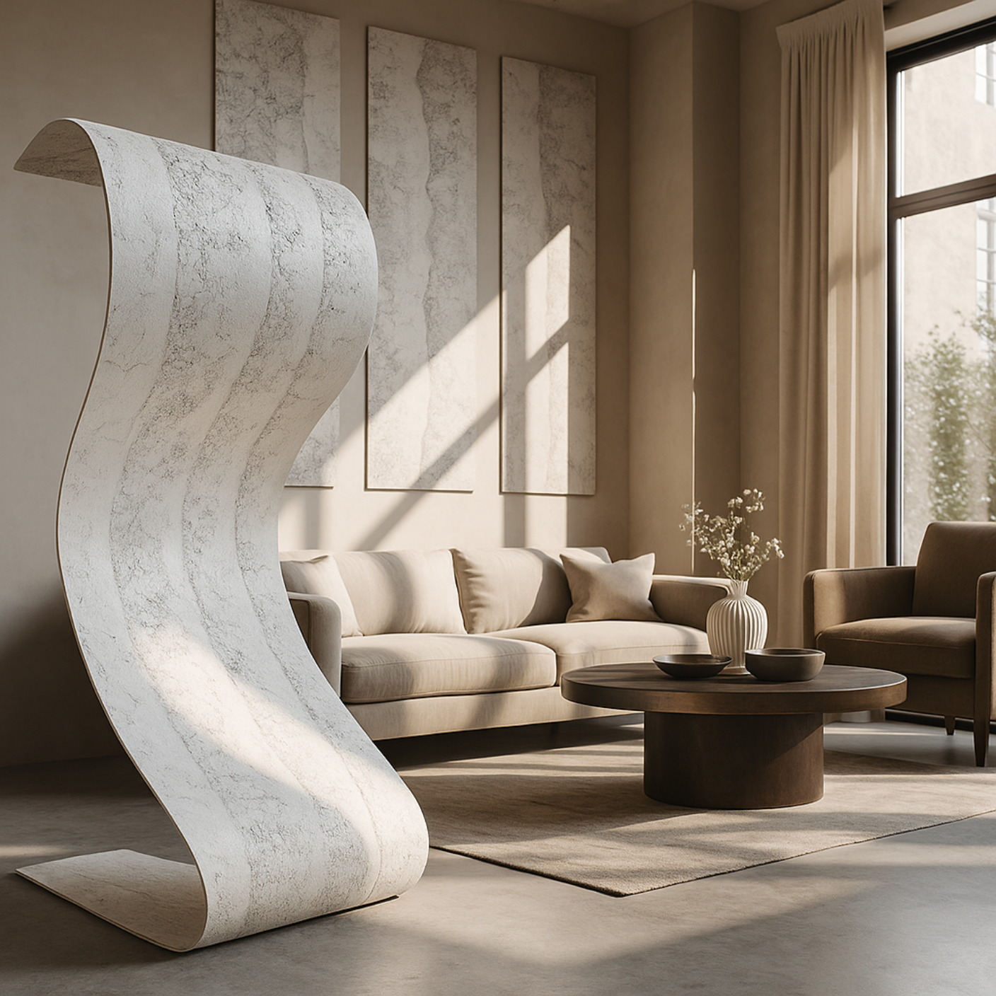 Rammed Earth - Flexible Stone - White