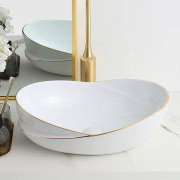 Art Vanity Washbasin - White & Gold