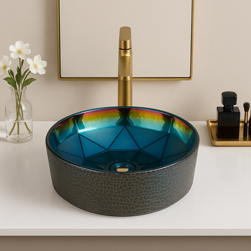 Art Vanity Wash Basin - Gray & Bluish