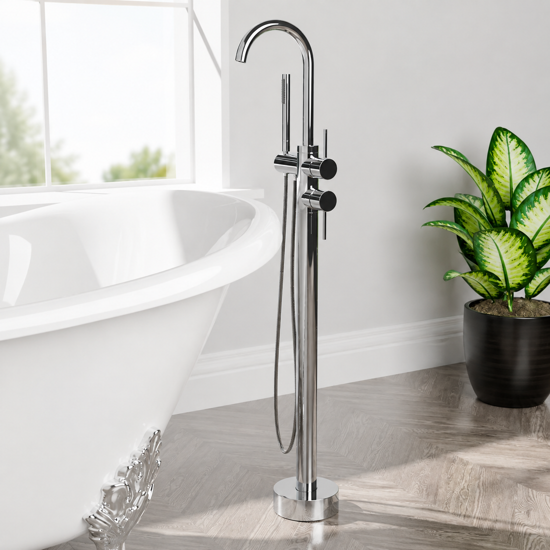 Free Standing Faucet Gun Gray - Faucets Pakistan - Aqua Bath
