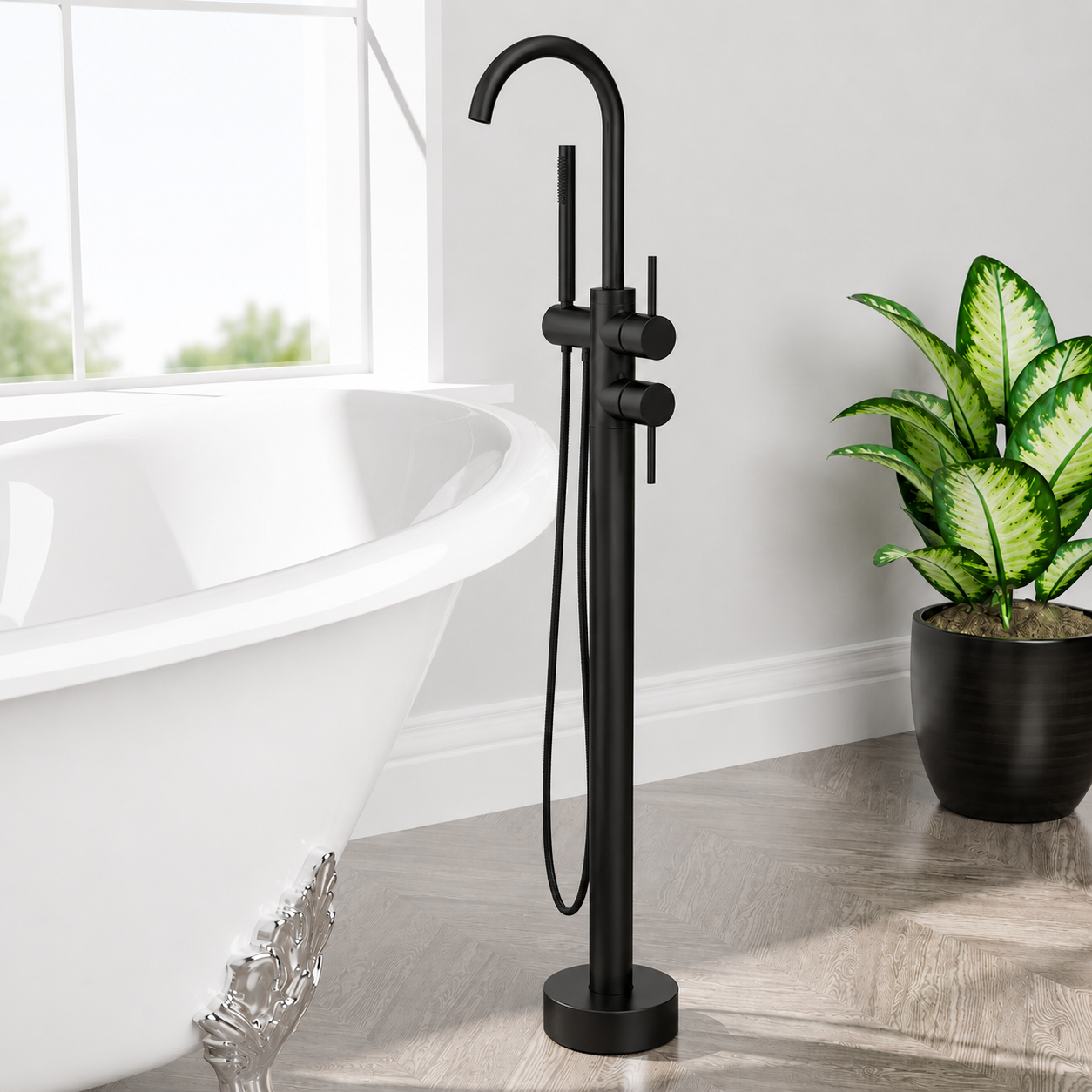 Free Standing Faucet Matt Black - Faucets Pakistan - Aqua Bath