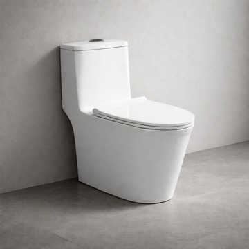 Solid One Piece Toilet - White