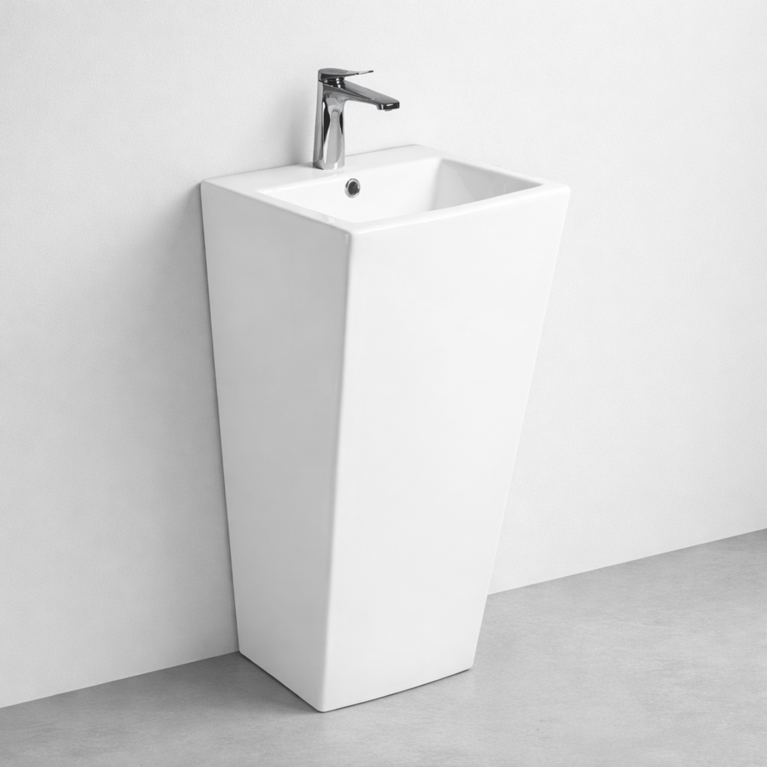Pedestal Wash Basin - White