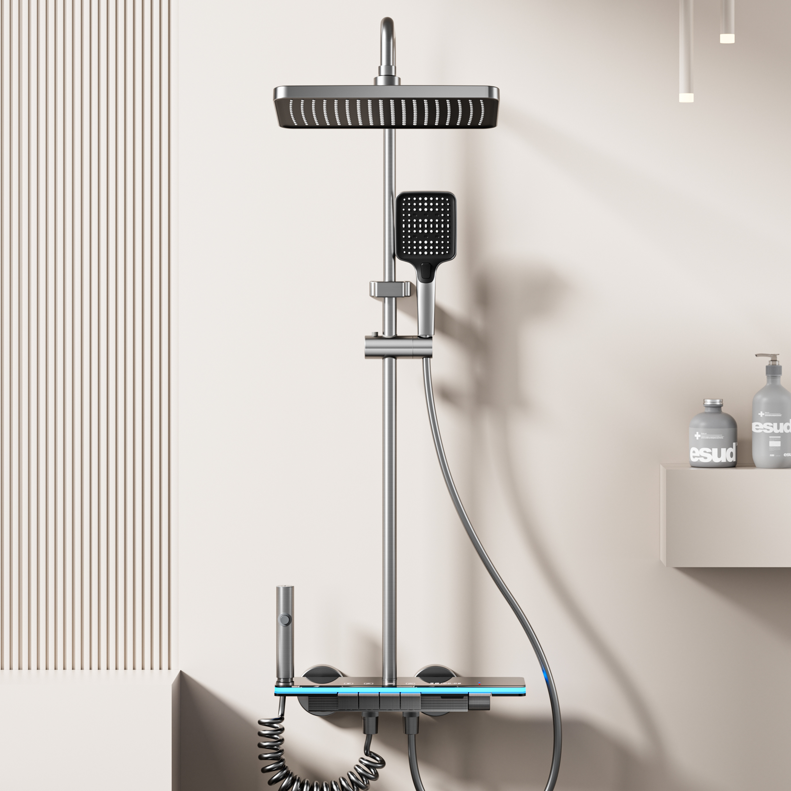 Wall Mounted Shower Set - Grey