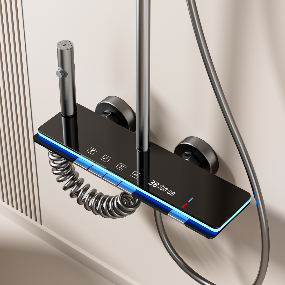 Wall Mounted Shower Set - Grey