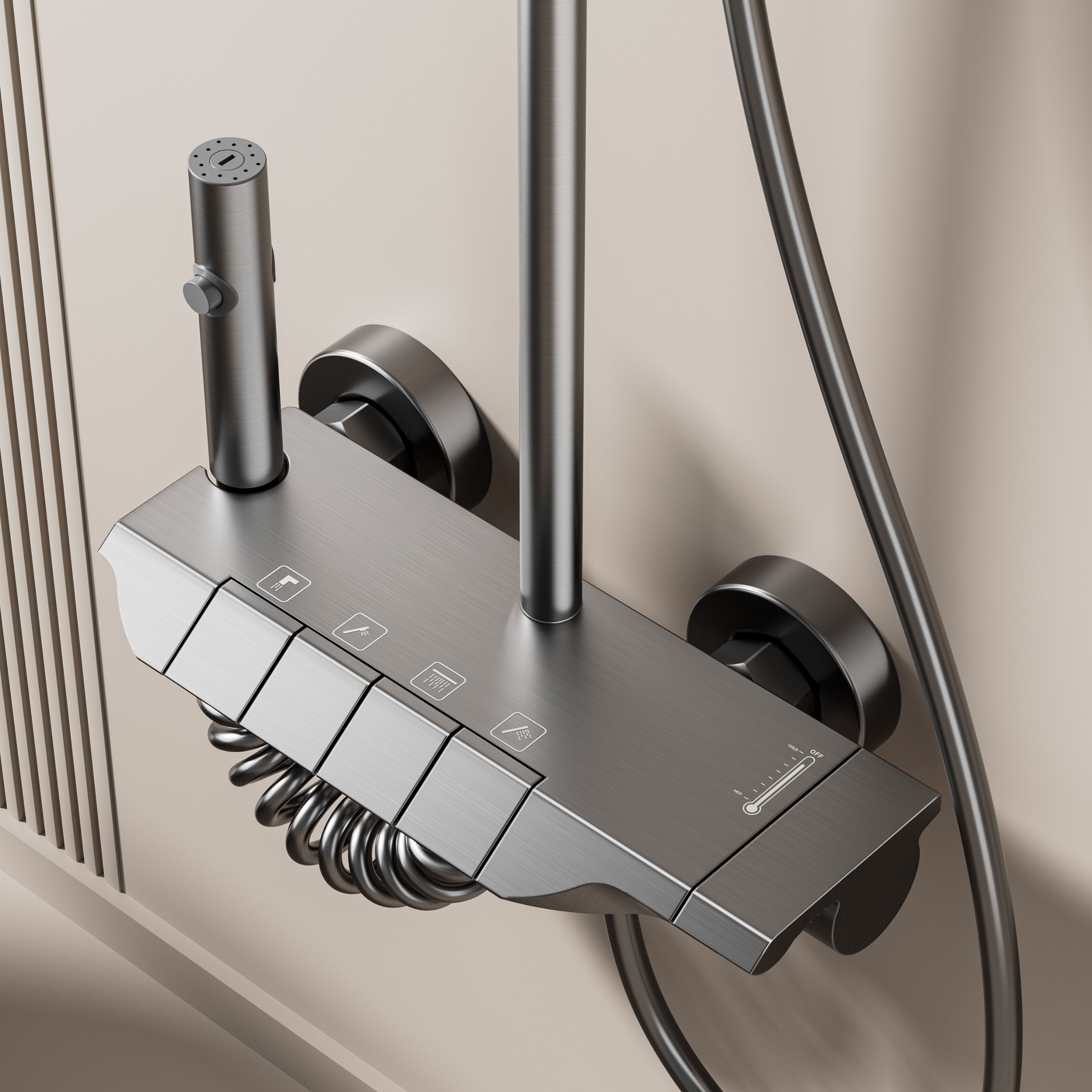 Wall Mounted Shower Set - Grey