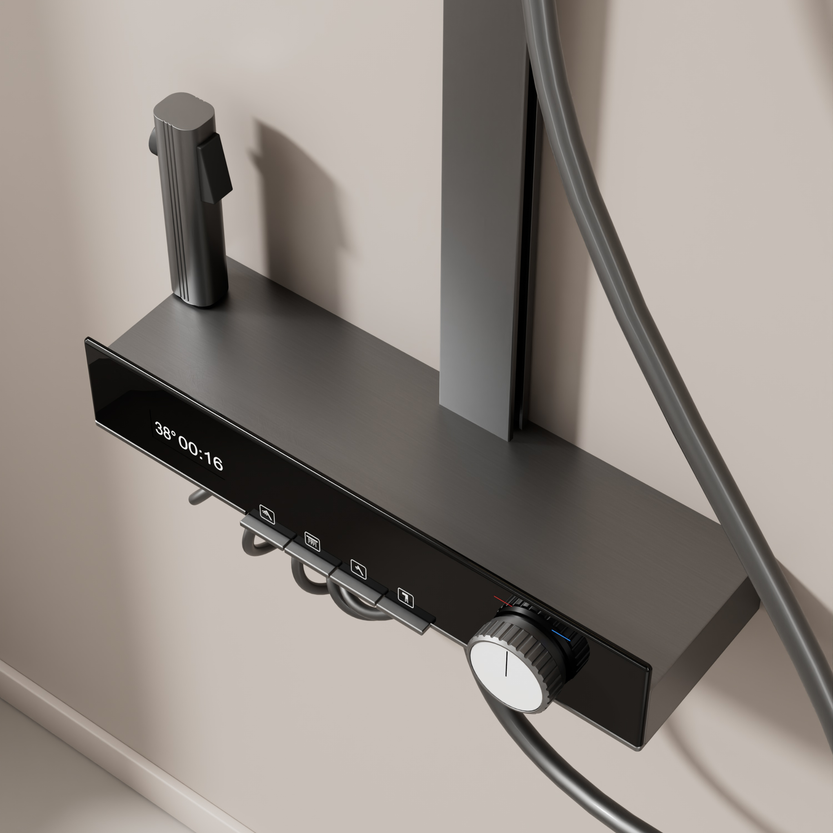 Wall Mounted Shower Set - Grey