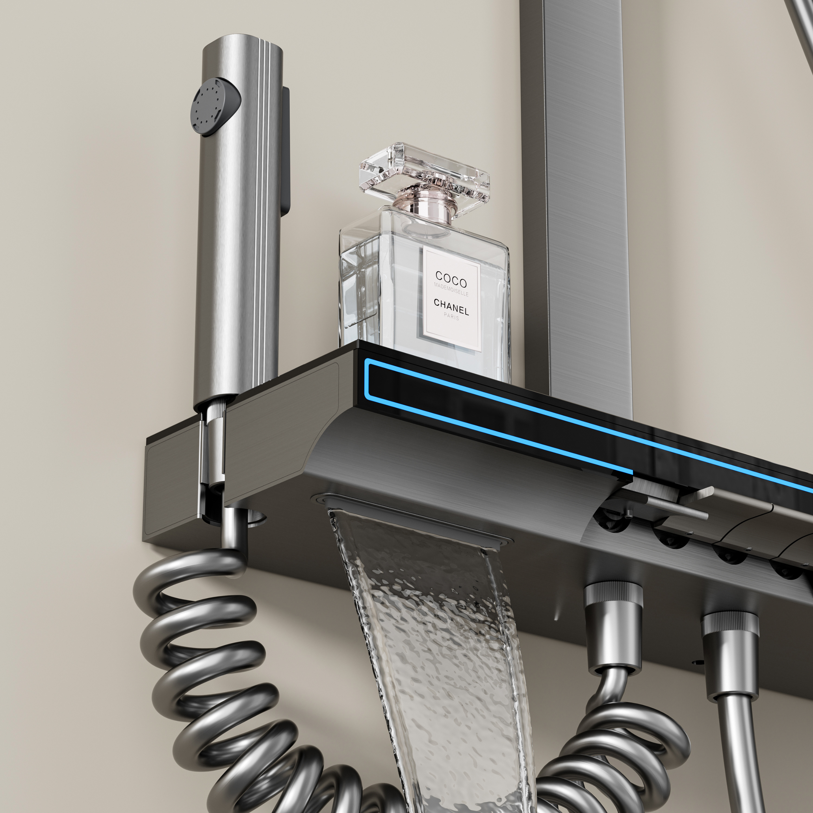 Wall Mounted Shower Set - Grey