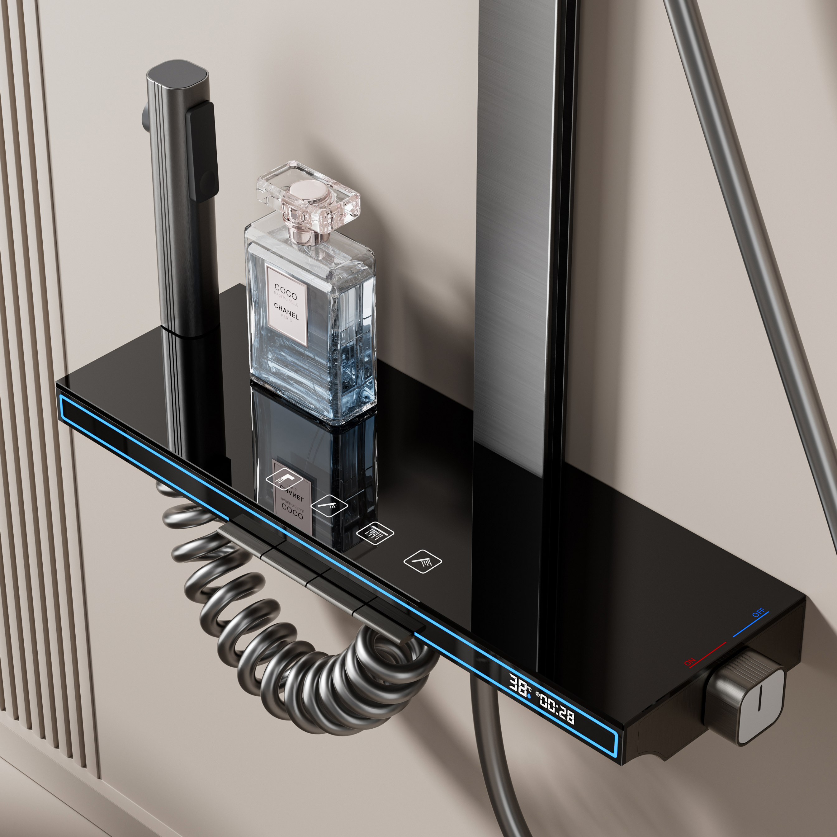 Wall Mounted Shower Set - Grey