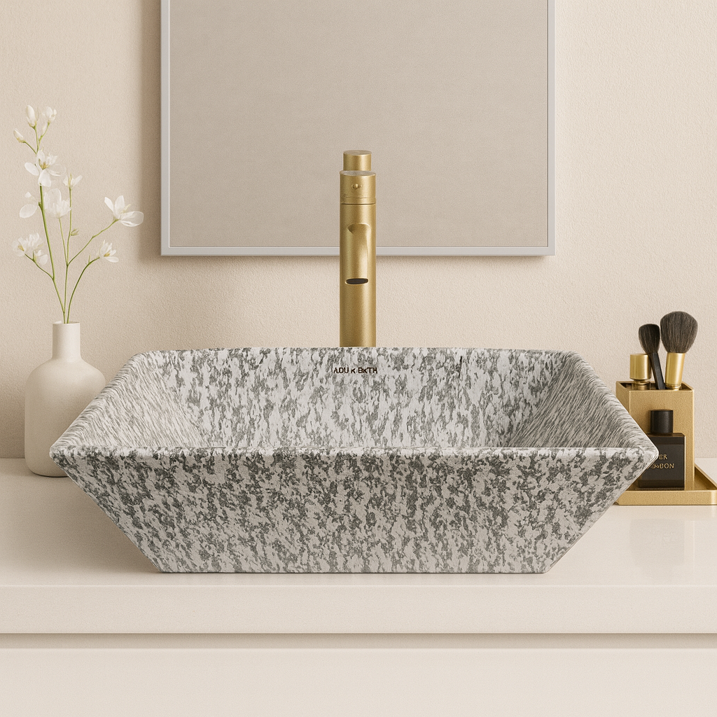 Art Vanity Washbasin - White & Gray