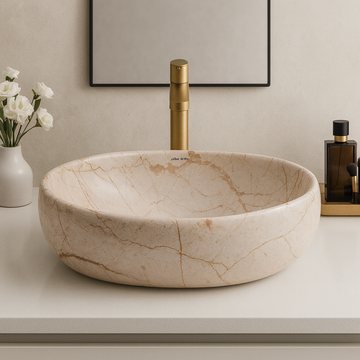 Art Vanity Washbasin - Brown & White