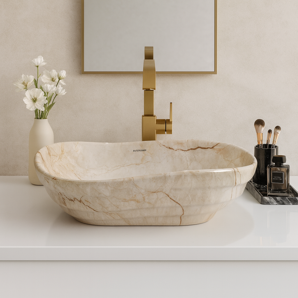 Art Vanity Washbasin - Light Brown