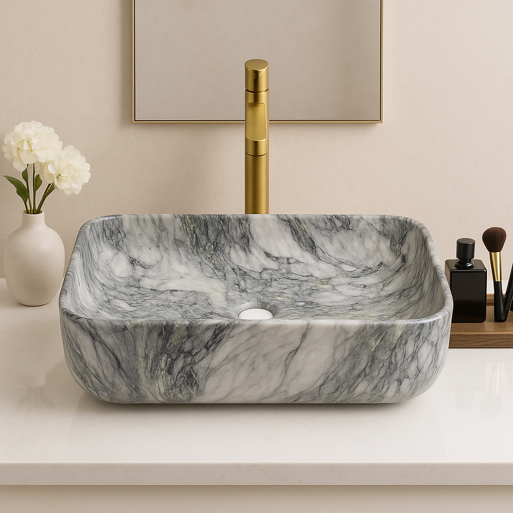 Art Vanity Washbasin - Gray & White