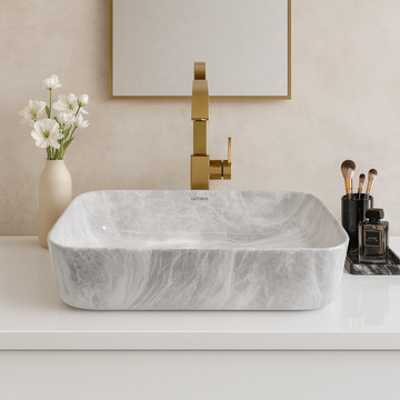 Art Vanity Washbasin - Gray & White