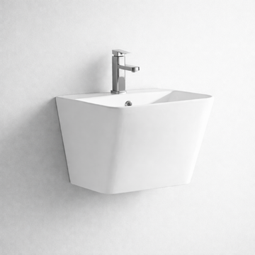 Solid Wall Hung Basin - White