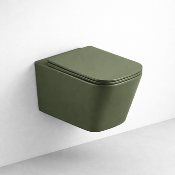 Solid Wall Hung WC - Matt Green