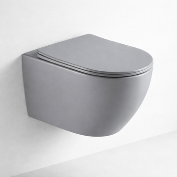 Solid Wall Hung WC Matt Grey - Matte Grey Wall Hung Toilet Pakistan - Aqua Bath