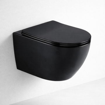 Solid Wall Hung WC - Matt Black