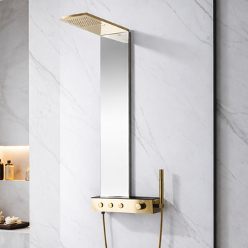 Shower Panel - SS - Chrome & Gold