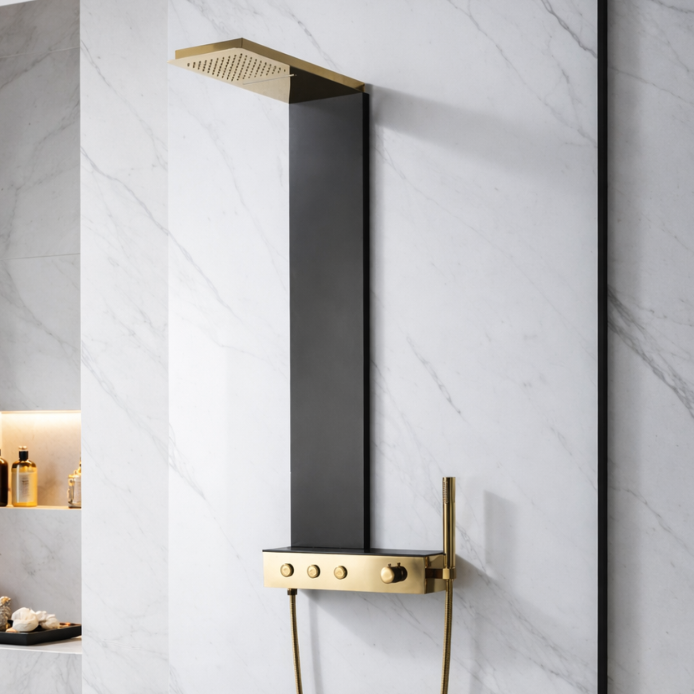Shower Panel in Pakistan - SS - Black & Gold